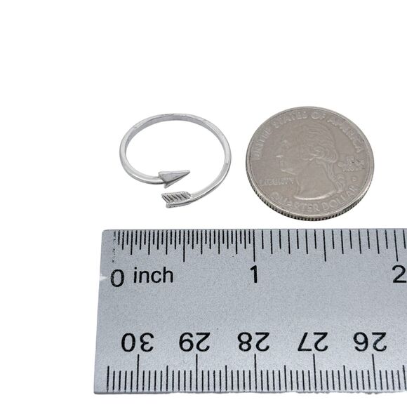 Vintage Sterling Silver 925 Arrow Wrap Ring Size 7.5 - Picture 9 of 9